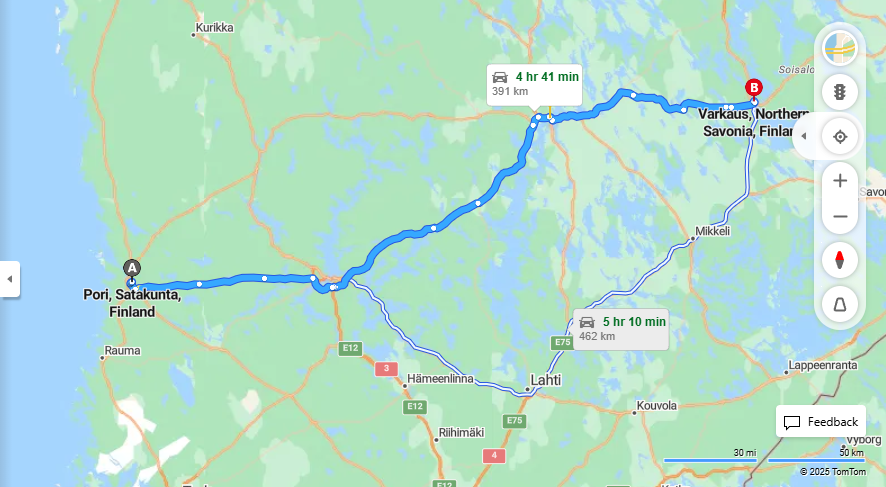 Matka Porista Varkauteen - Etaisyys, Ajo, Kuljetus ja Matkustusvaihtoehdot