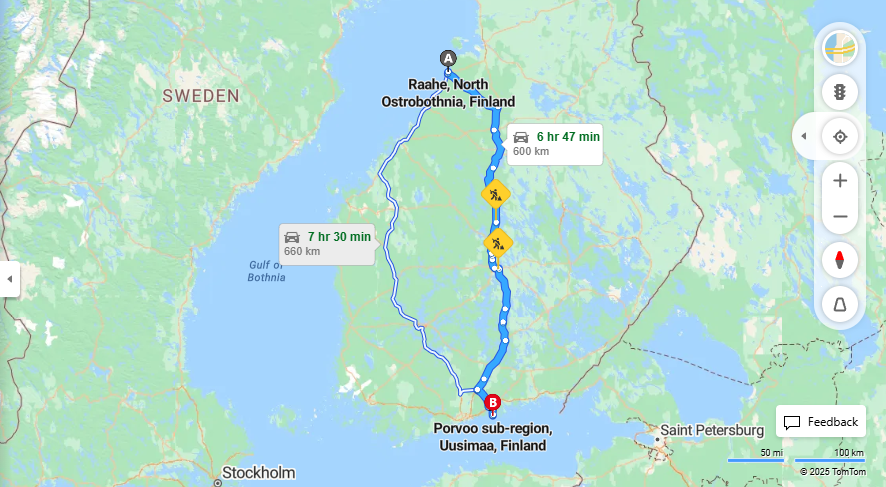 Matka Raaheesta Porvooseen - Etaisyys, Ajo, Kuljetus ja Matkustusvaihtoehdot
