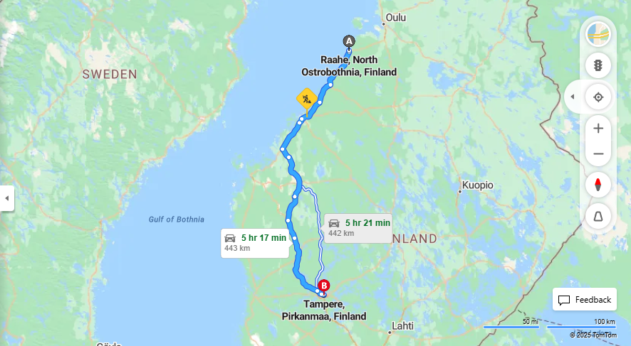 Matka Raaheesta Tampereelle - Etaisyys, Ajo, Kuljetus ja Matkustamisvaihtoehdot