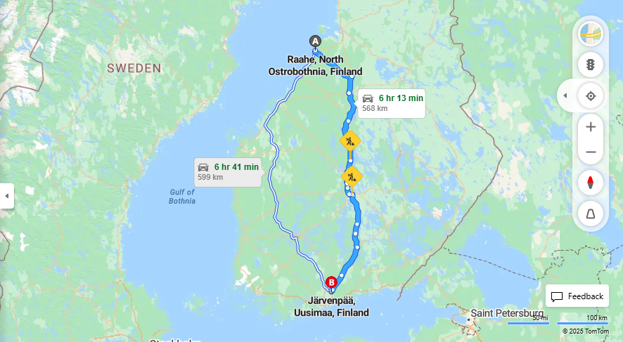Matka Raahesta Jarvenpaahan - Etaisyys, Ajo, Kuljetus ja Matkustusmahdollisuudet