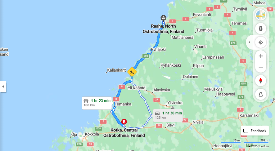 Matka Raahesta Kotkaan - Etaisyys, Ajo, Kuljetus ja Matkustusvaihtoehdot