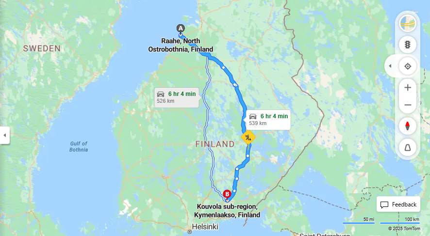 Matka Raahesta Kouvolaan - Etaisyys, Ajo, Liikenne ja Matkustusmahdollisuudet
