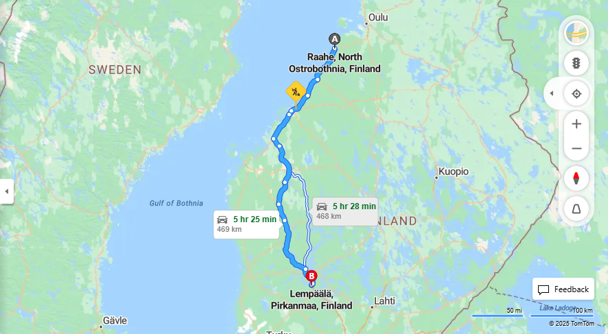 Matka Raahesta Lempaalaan - Etaisyys, Ajomatka, Kuljetus ja Matkavaihtoehdot