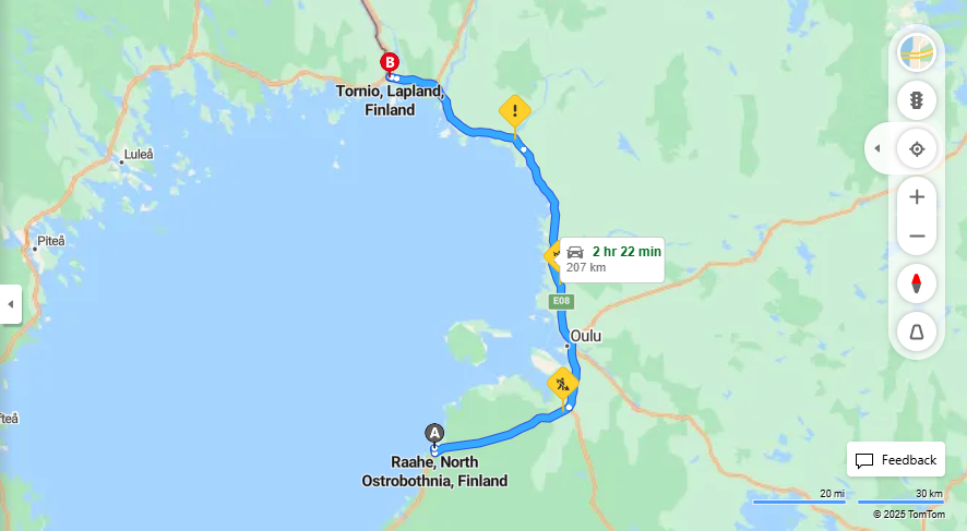 Matka Raahesta Tornioon - Etaisyys, Ajo, Kuljetus ja Matkavaihtoehdot