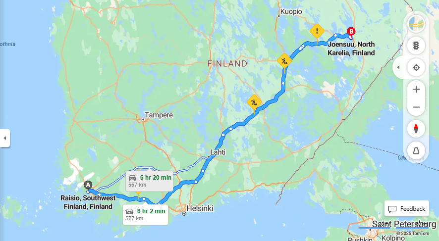 Matka Raisiosta Joensuuhun - Etaisyys, Ajo, Kuljetus ja Matkustusmahdollisuudet