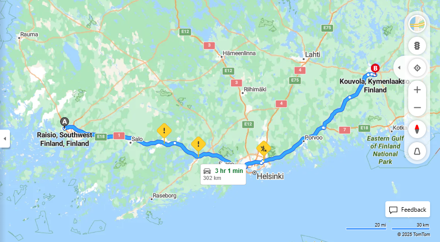 Matka Raisiosta Kouvolaan - Etaisyys, Ajo, Kuljetus ja Matkustusmahdollisuudet