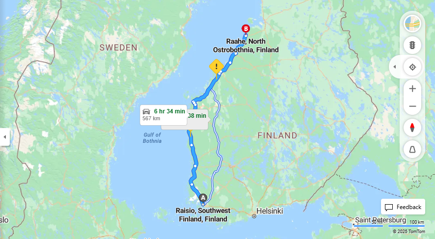 Matka Raisiosta Raaheseen - Etaisyys, Ajomatka, Kuljetus ja Matkustusvaihtoehdot