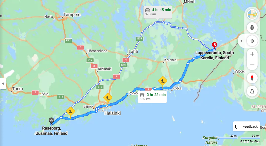 Matka Raseborgista Lappeenrantaan - Etaisyys, Ajo, Liikenne ja Matkustamisvaihtoehdot
