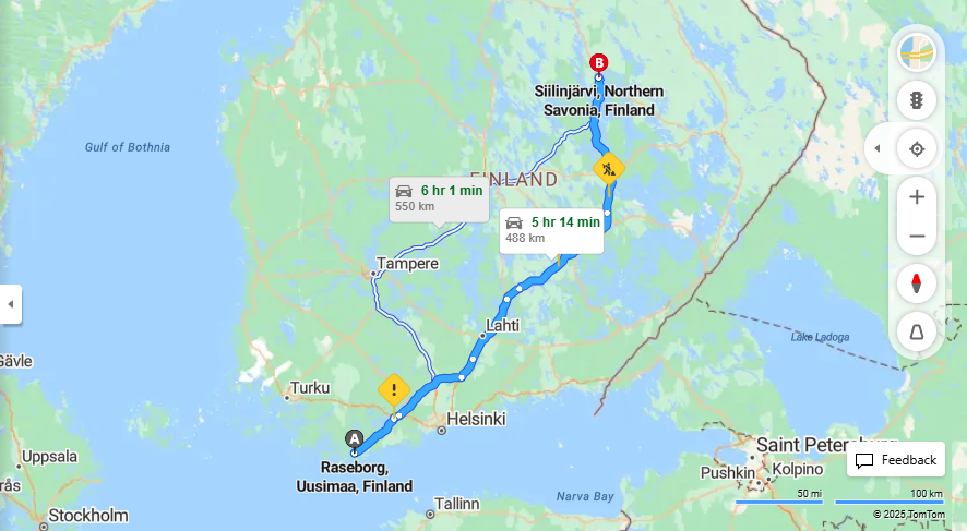 Matka Raseborgista Siilinjarvelle - Etaisyys, Ajo, Kuljetus ja Matkustusvaihtoehdot