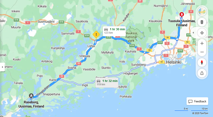 Matka Raseborgista Tuusulaan - Etaisyys, Ajo, Kuljetus ja Matkustamismahdollisuudet