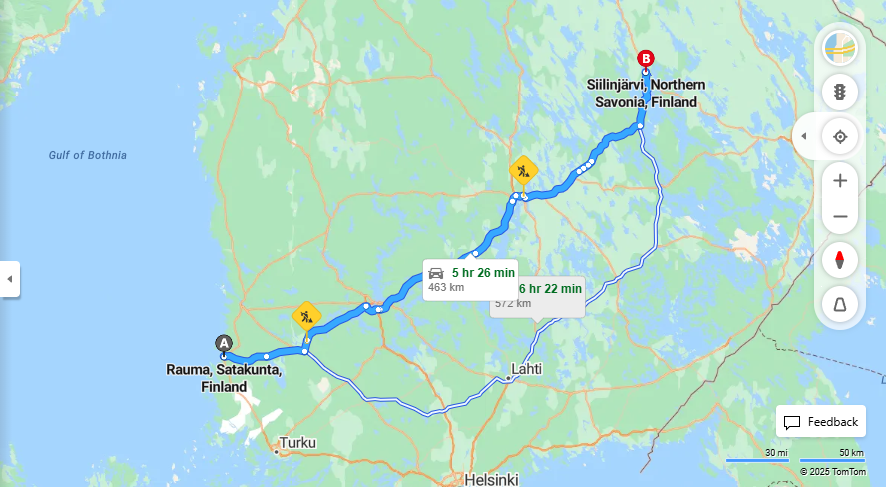 Matka Raumalta Siilinjarvelle - Etaisyys, Ajo, Kuljetus ja Matkustusvaihtoehdot