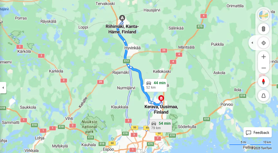 Matka Riihimaelta Keravalle - Etaisyys, Ajo, Kuljetus ja Matkustusmahdollisuudet