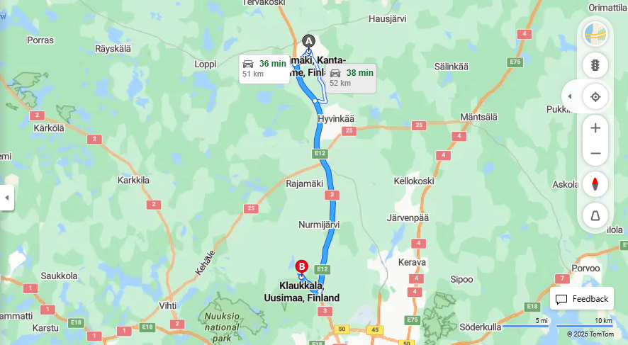Matka Riihimaelta Klaukkalaan: Etaisyydet, Ajo, Kuljetus ja Matkustusvaihtoehdot