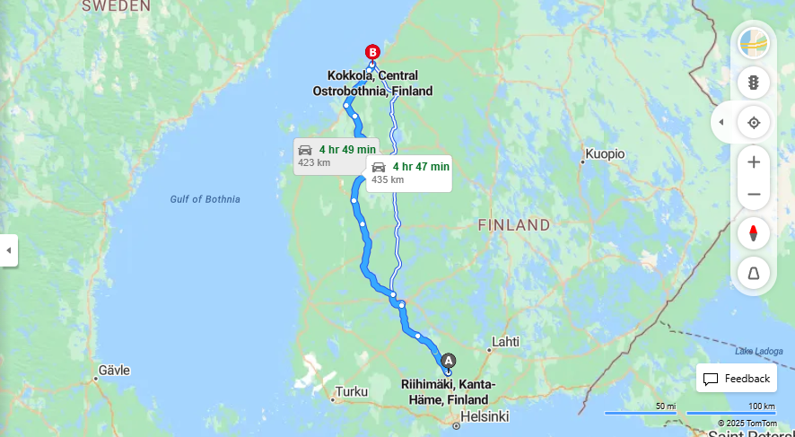 Matka Riihimaelta Kokkolaan - Etaisyys, Ajo, Kuljetus ja Matkustusvaihtoehdot