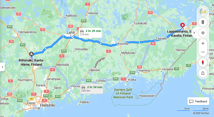 Matka Riihimaelta Lappeenrantaan - Etaisyys, Ajaminen, Kuljetus ja Matkustusmahdollisuudet