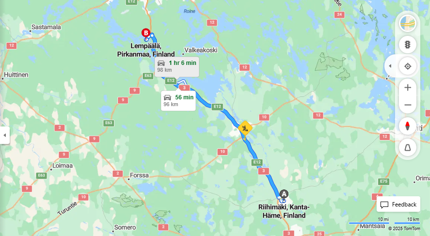Matka Riihimaelta Lempaalaan - Etaisyys, Ajo, Kuljetus ja Matkustusvaihtoehdot