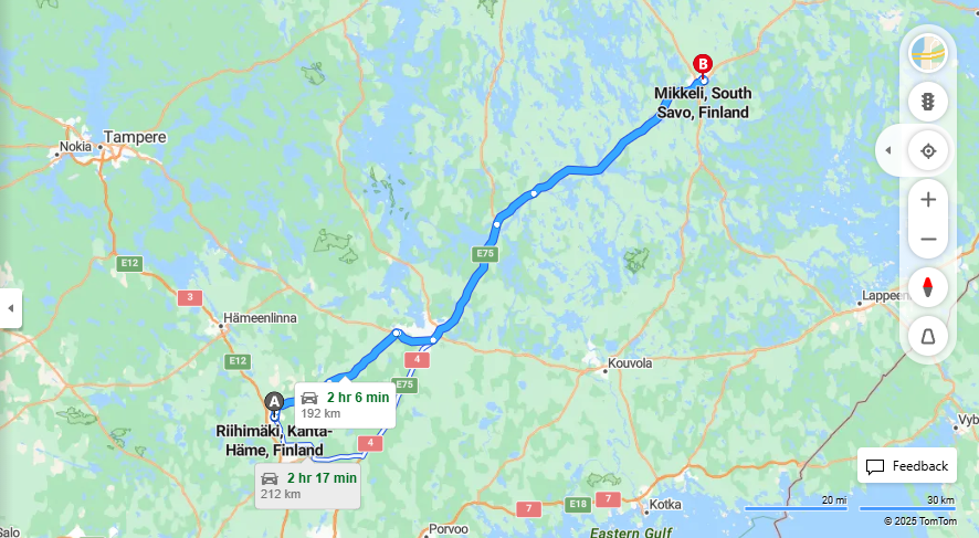 Matka Riihimaelta Mikkeliin - Etaisyys, Ajo, Liikenne ja Matkustamisvaihtoehdot