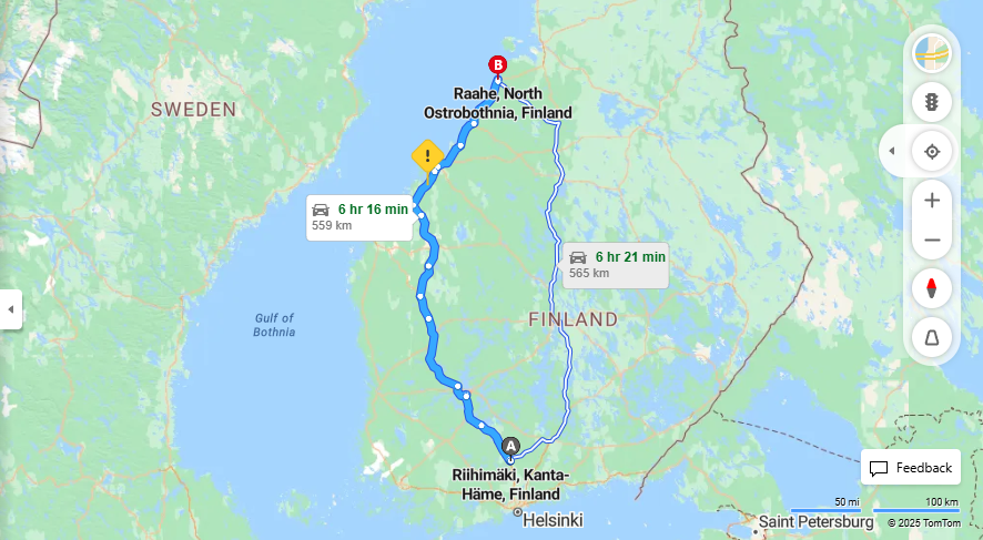 Matka Riihimaelta Raaheen - Etaisyys, Ajo, Kuljetus ja Matkavaihtoehdot