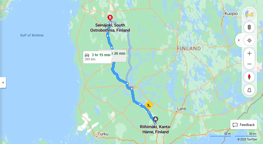 Matka Riihimaelta Seinajoelle - Etaisyys, Ajo, Kuljetus ja Matkustusvaihtoehdot