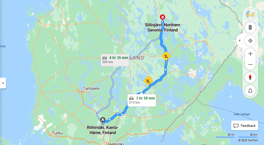 Matka Riihimaelta Siilinjarvelle - Etaisyys, Ajo, Kuljetus ja Matkavaihtoehdot
