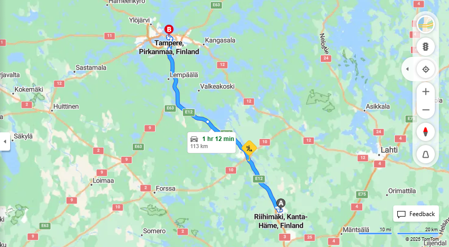 Matka Riihimaelta Tampereelle - Etaisyys, Ajo, Kuljetus ja Matkustusvaihtoehdot