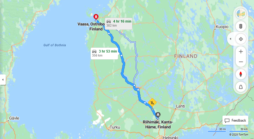 Matka Riihimaelta Vaasaan - Etaisyys, Ajaminen, Kuljetus ja Matkustusvaihtoehdot