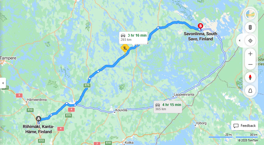 Matka Riihimaesta Savonlinnaan - Etaisyys, Ajaminen, Kuljetus ja Matkustusvaihtoehdot