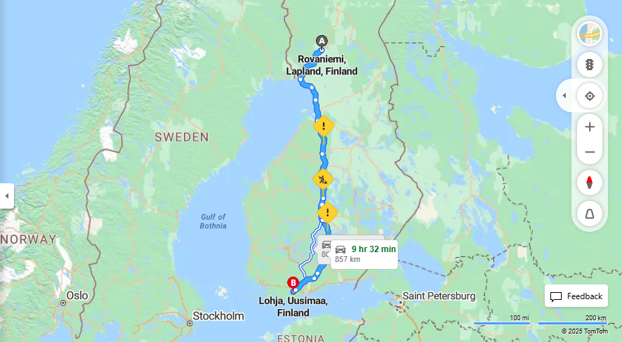 Matka Rovaniemelta Lohjalle - Etaisyys, Ajo, Liikkumis- ja Matkustamisvaihtoehdot