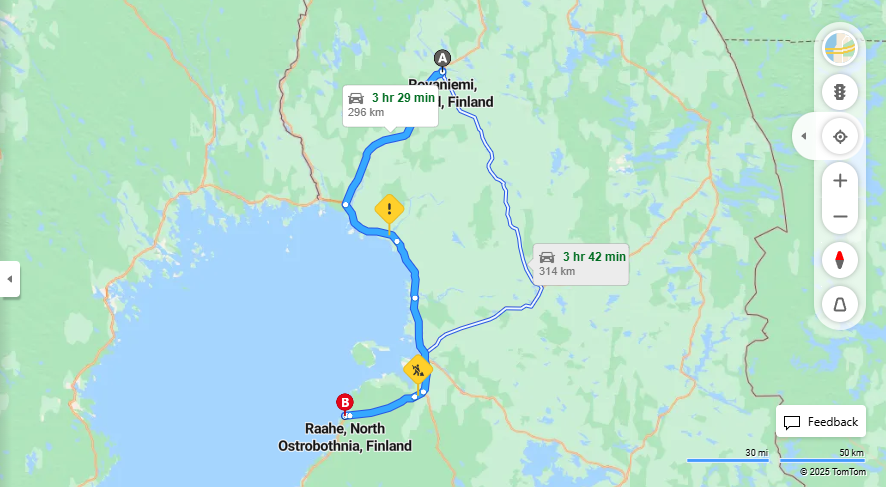 Matka Rovaniemelta Raaheen - Etaisyys, Ajo, Liikenne ja Matkustusmahdollisuudet