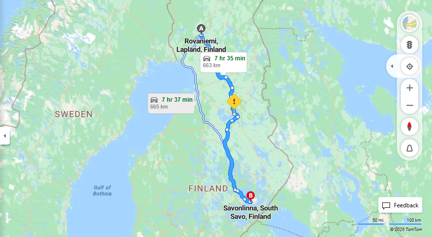 Matka Rovaniemilta Savonlinnaan - Etaisyys, Ajo, Kuljetus ja Matkustusvaihtoehdot