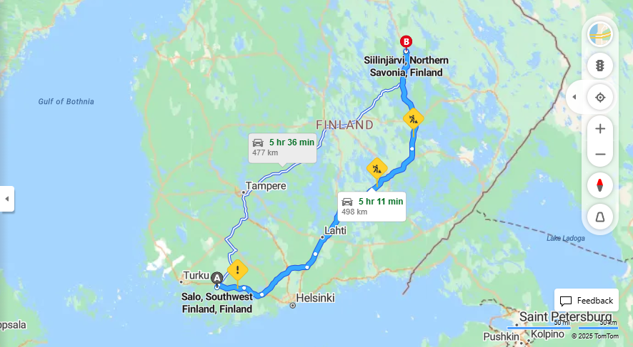 Matka Salosta Siilinjarvelle - Etaisyys, Ajaminen, Kuljetus ja Matkavaihtoehdot