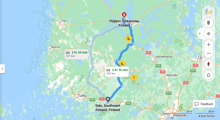 Matka Salosta Ylojarvelle - Etaisyys, Ajaminen, Kuljetus ja Matkustusvaihtoehdot