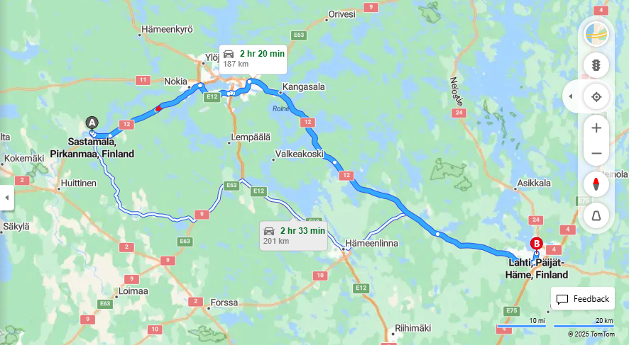 Matka Sastamalasta Lahteen - Etaisyys, Ajo, Kuljetus ja Matkustusvaihtoehdot