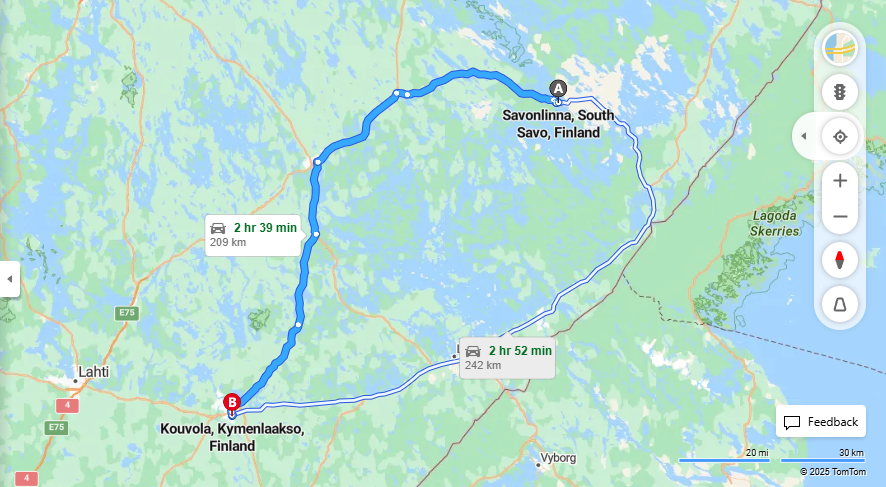Matka Savonlinnasta Kouvolaan - Etaisyys, Ajo, Kuljetus ja Matkustusvaihtoehdot