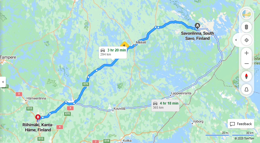 Matka Savonlinnasta Riihimaelle - Etaisyys, Ajaminen, Kuljetus ja Matkustusvaihtoehdot