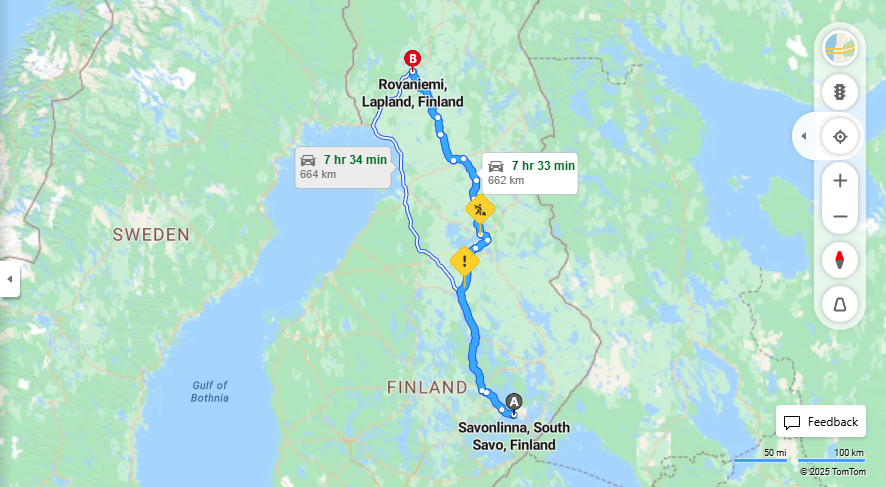Matka Savonlinnasta Rovaniemelle - Etaisyys, Ajo, Liikenne ja Matkustusvaihtoehdot