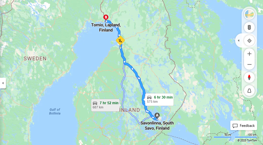 Matka Savonlinnasta Torniohon - Etaisyys, Ajo, Kuljetus ja Matkustamisvaihtoehdot