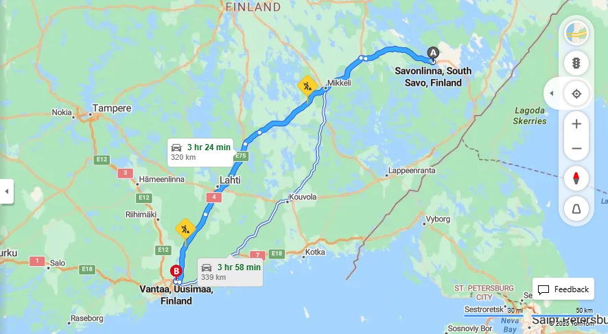 Matka Savonlinnasta Vantaalle - Etaisyys, Ajomatka, Kuljetusvaihtoehdot ja Matkustaminen