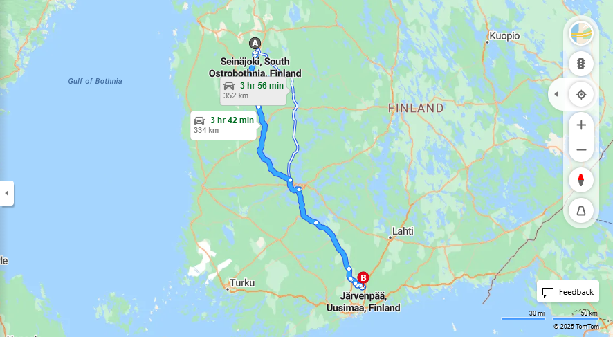 Matka Seinajoelta Jarvenpaahan - Etaisyys, Ajaminen, Kuljetus ja Matkustusvaihtoehdot