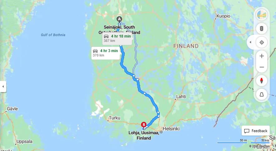 Matka Seinajoelta Lohjalle - Etaisyys, Ajaminen, Kuljetus ja Matkustamisvaihtoehdot