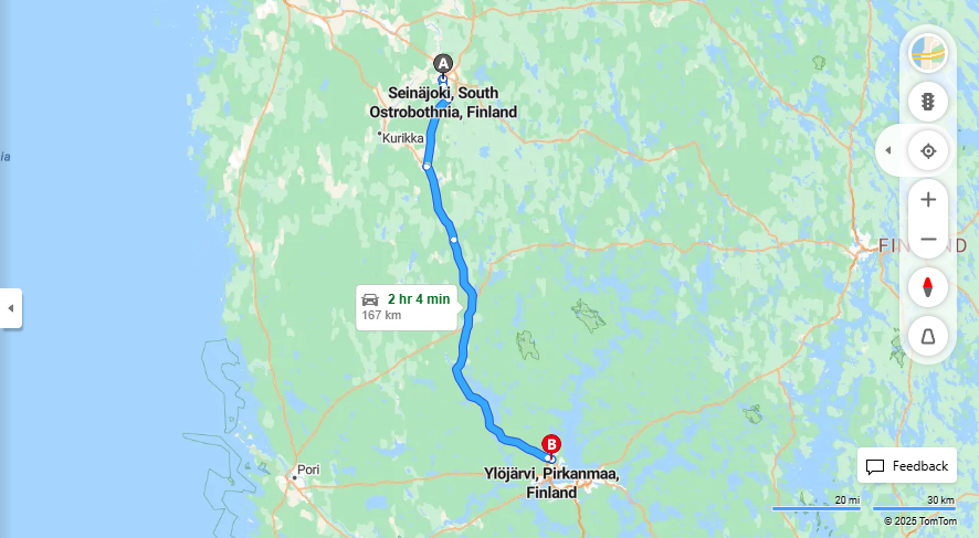 Matka Seinajoelta Ylojarvelle - Etaisyys, Ajo, Liikenne ja Matkustamisvaihtoehdot