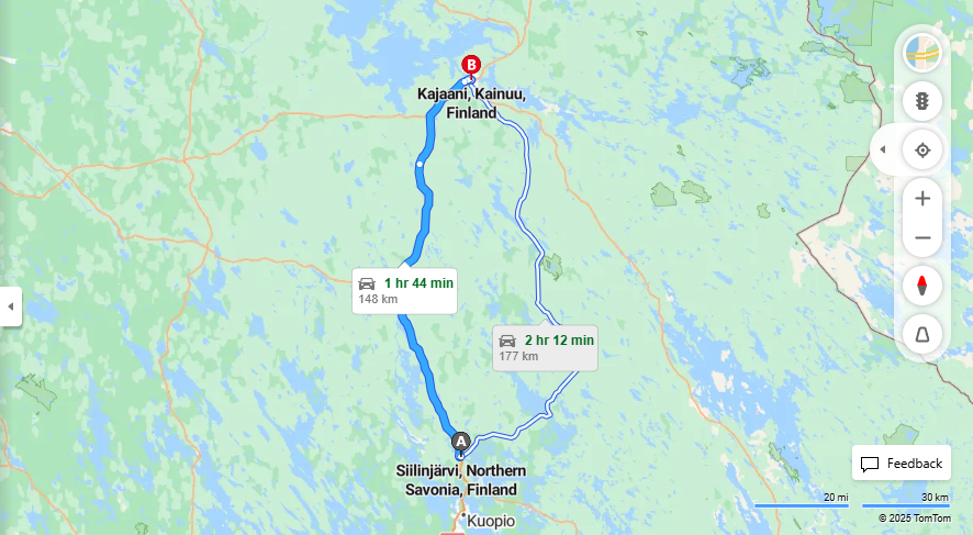 Matka Siilinjarvelta Kajaaniin - Etaisyys, Ajo, Kuljetus ja Matkustusmahdollisuudet