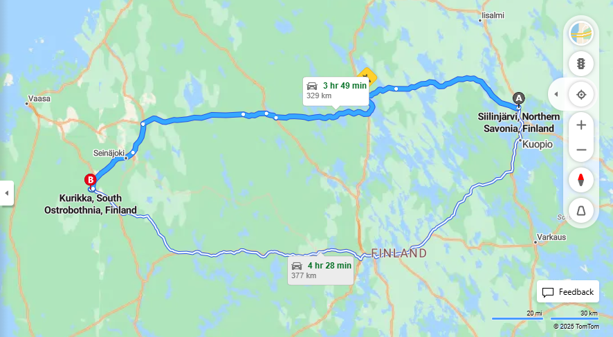 Matka Siilinjarvelta Kurikkaan - Etaisyys, Ajo, Liikenne ja Matkustusvaihtoehdot