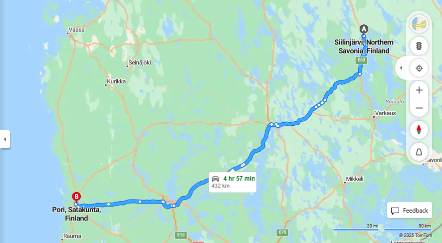 Matka Siilinjarvelta Poriin - Etaisyys, Ajomatka, Liikkumisvaihtoehdot ja Matkustaminen