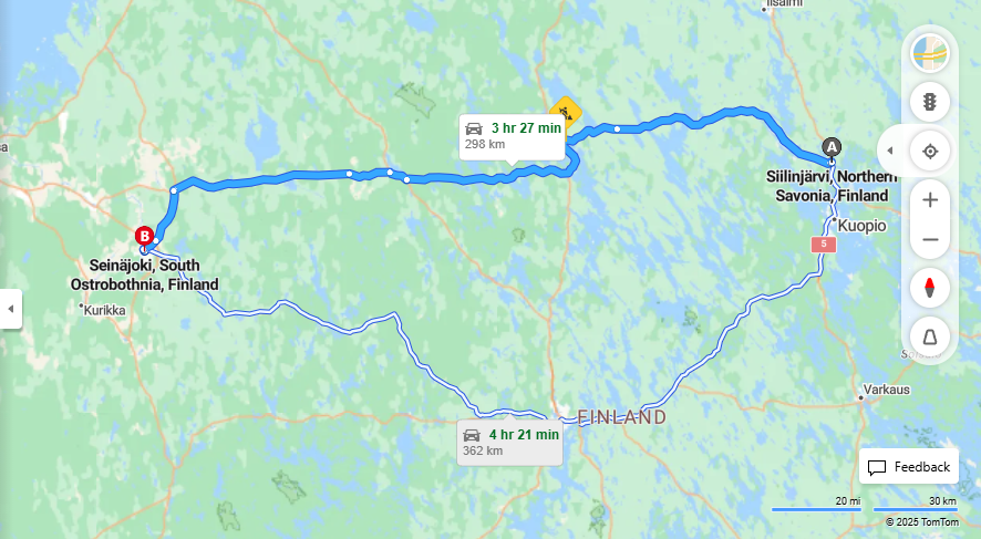 Matka Siilinjarvelta Seinajoelle - Etaisyys, Ajo, Kuljetus ja Matkustusvaihtoehdot