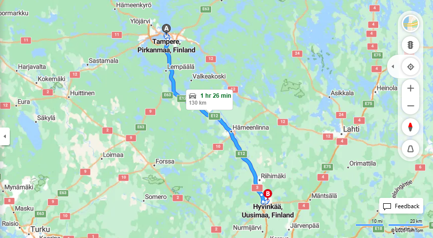 Matka Tampereelta Hyvinkaalle - Etaisyys, Ajaminen, Kuljetus ja Matkustusmahdollisuudet