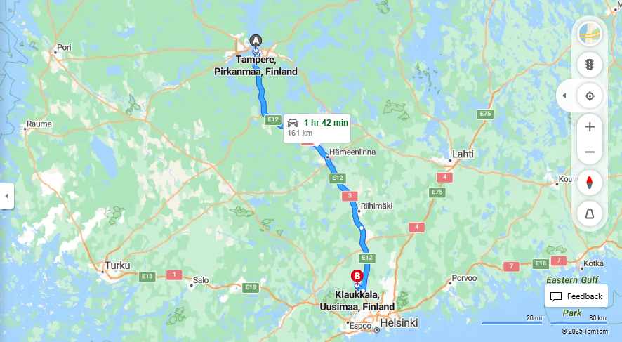 Matka Tampereelta Klaukkalaan - Etaisyys, Ajaminen, Kuljetus ja Matkustusmahdollisuudet