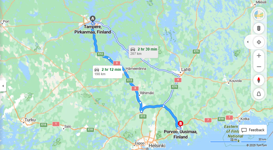 Matka Tampereelta Porvooseen - Etaisyys, Ajo, Liikkumis- ja Matkustusvaihtoehdot