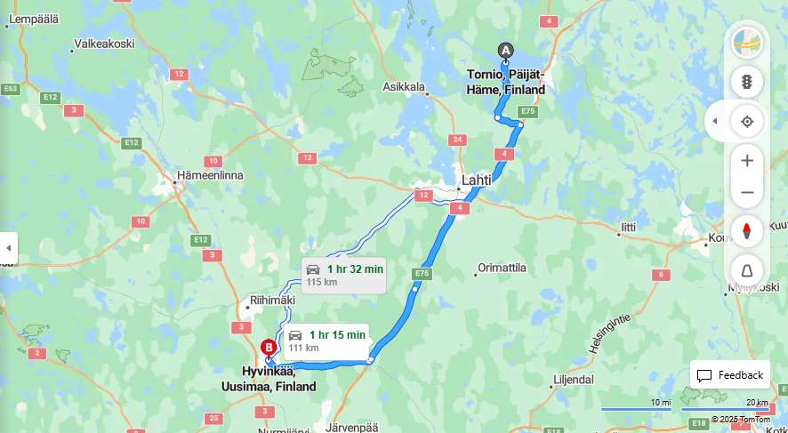 Matka Tornio-Hyvinkaa: Etaisyys, Ajo, Kuljetus ja Matkustusmahdollisuudet