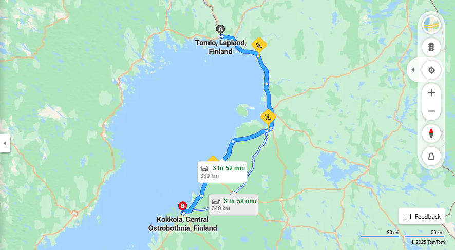 Matka Tornio-Kokkola: Etaisyys, Autoilu, Kuljetus ja Matkustusvaihtoehdot